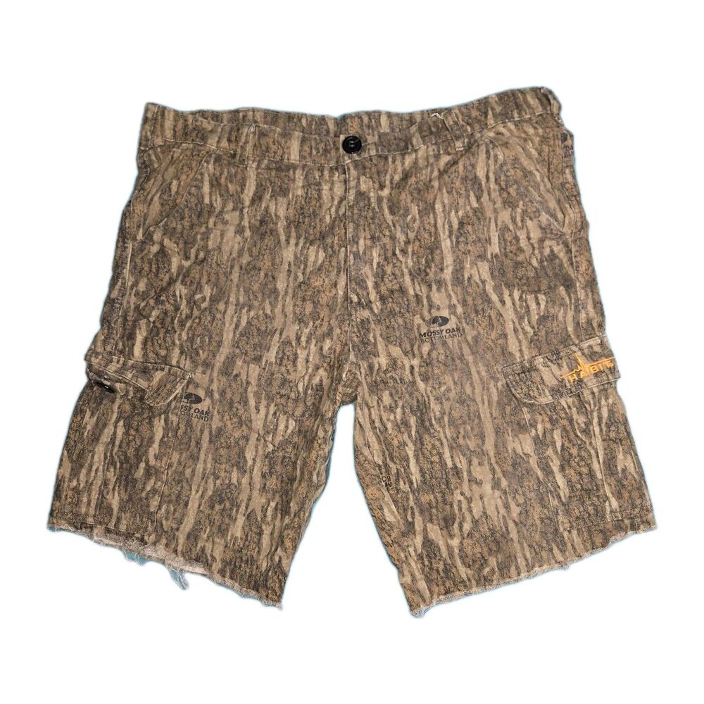 Habit Camo Shorts Large Thrashed Distressed Fringed